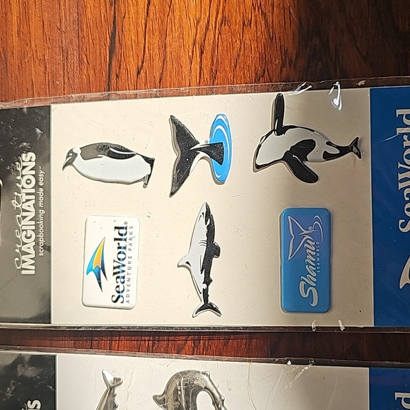 NEW 6 sheets total 35 SeaWorld brads stickers scrapbooking - Picture 6 of 14